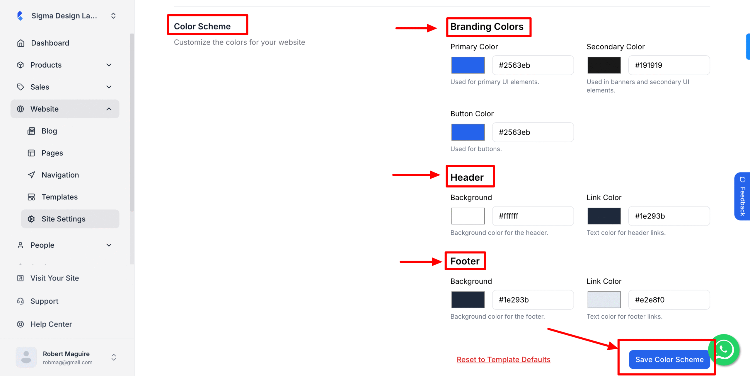 This image is a screenshot of Hero Image Upload option under site settings.