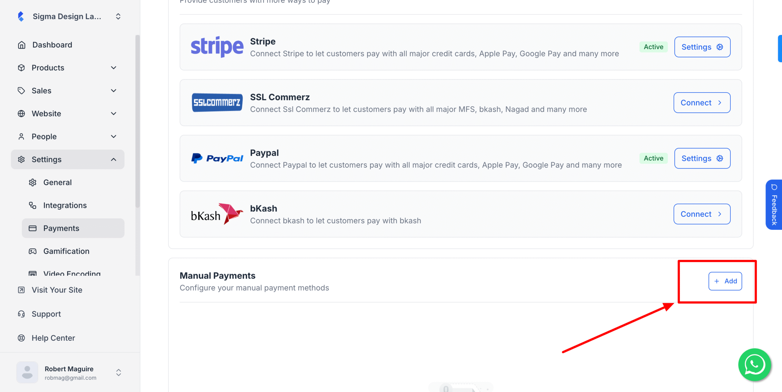 Manual payment add