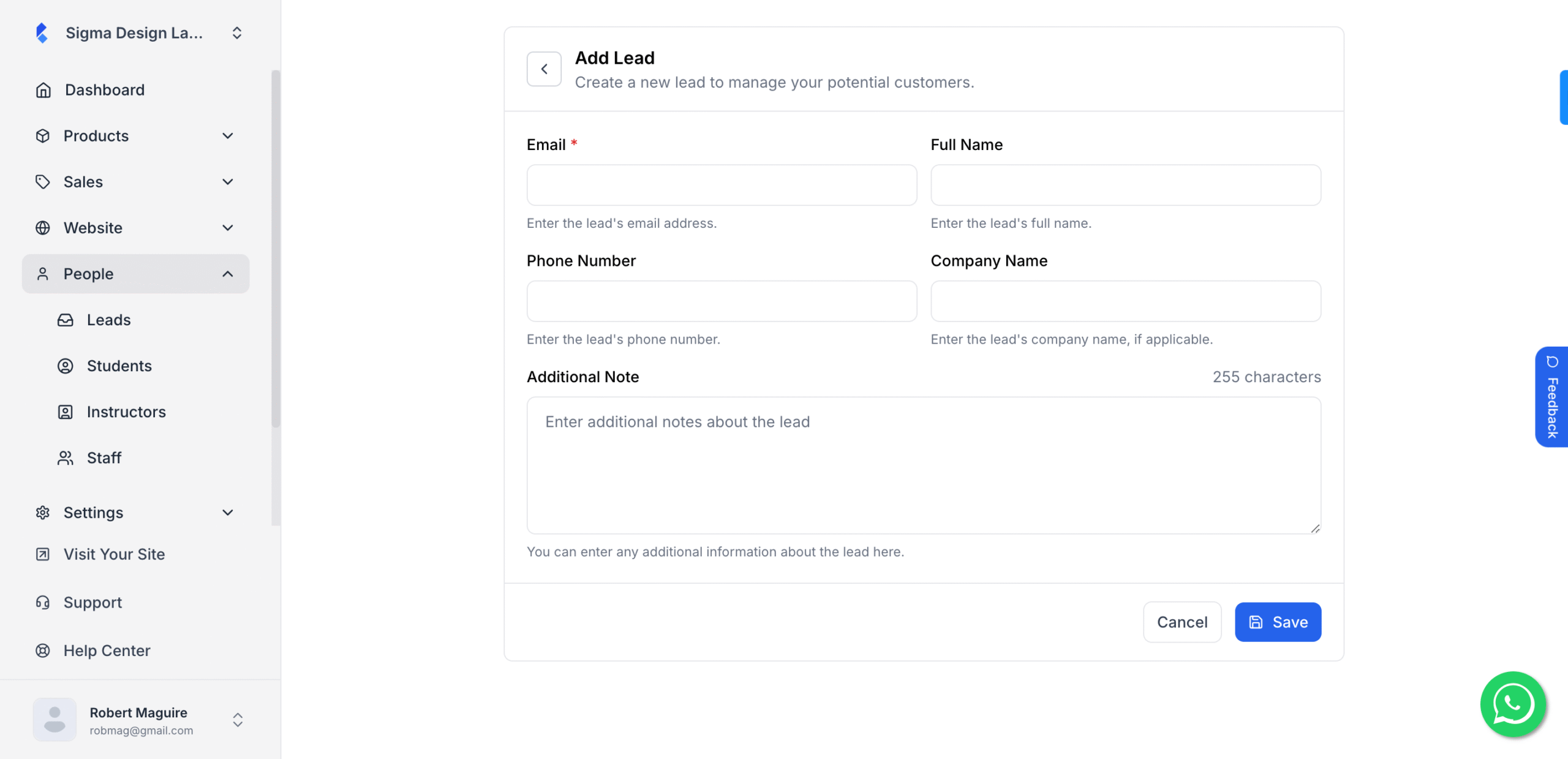 adding lead form