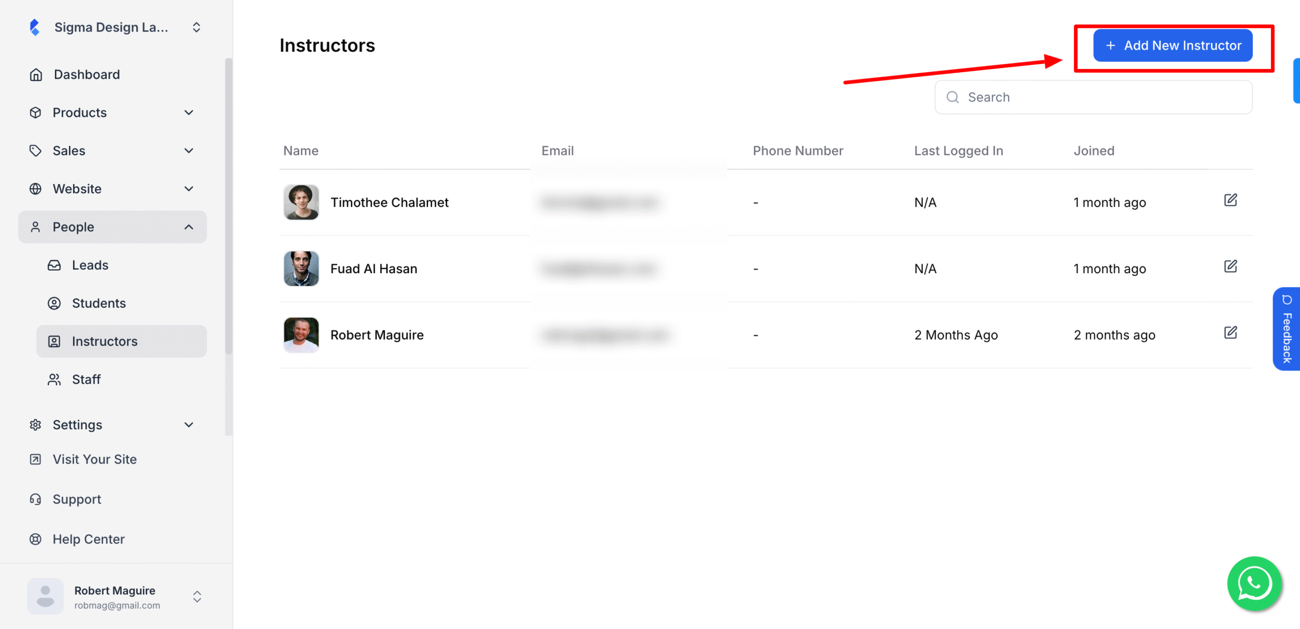 This image is a screenshot of Klasio New Instructor profile creation window with the Add New Student button in highlight.