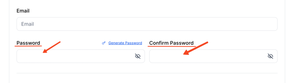 This image is a screenshot of Klasio New instructor profile creation pop up with the option to set up account password in highlight.