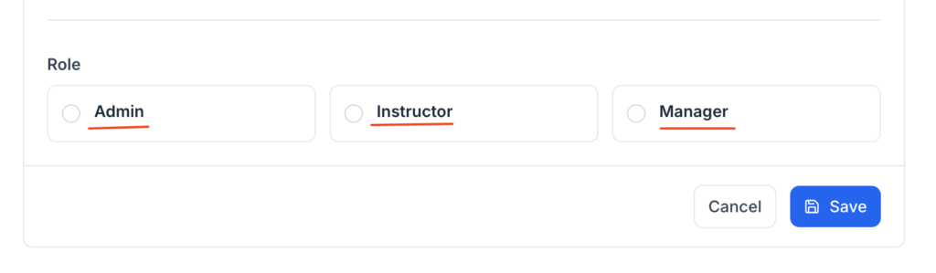 This image is a screenshot of Klasio New Staff profile creation pop up with the option to select Staff role in highlight.