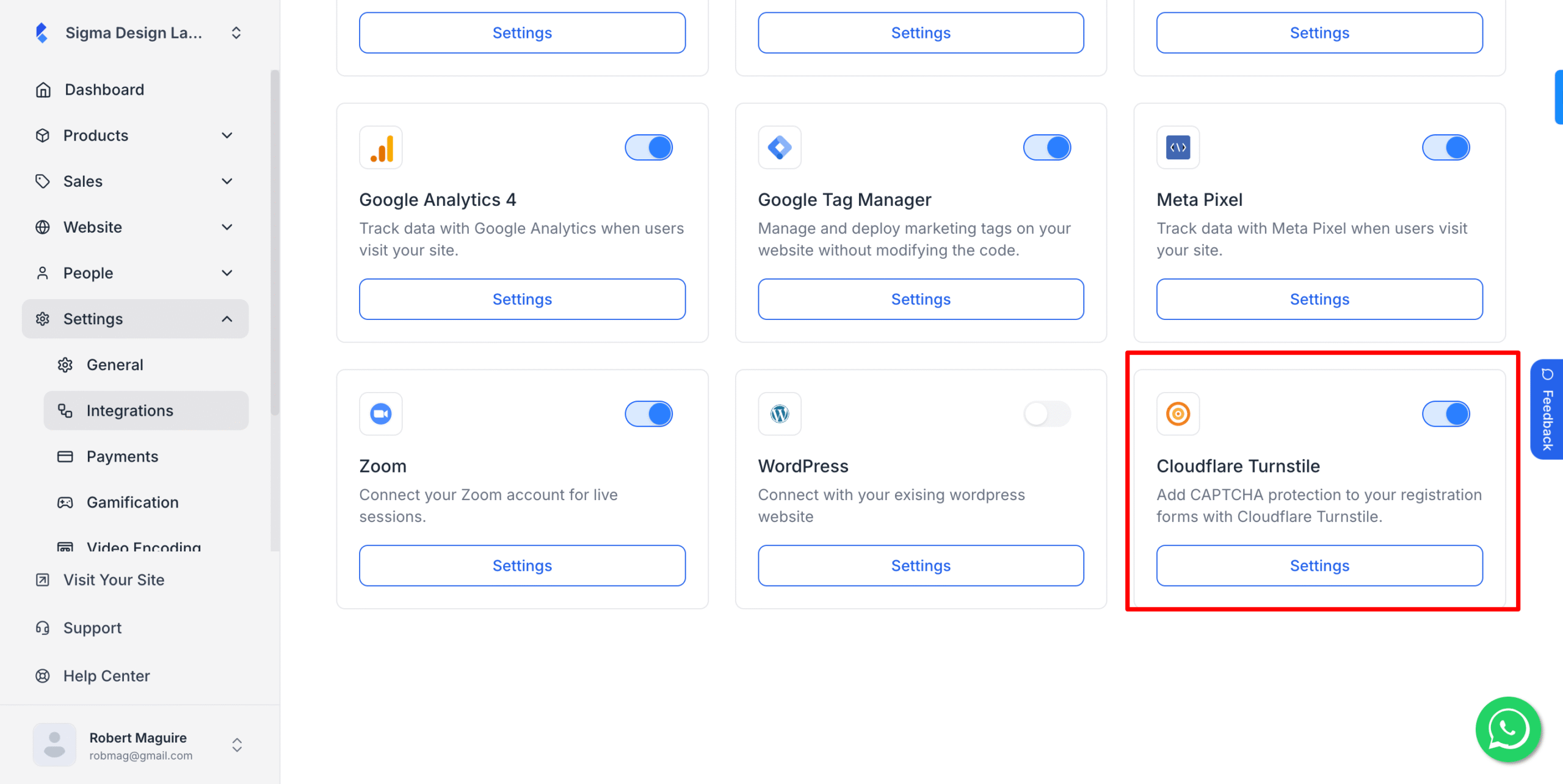 Klasio CloudFlare Turnstile integration