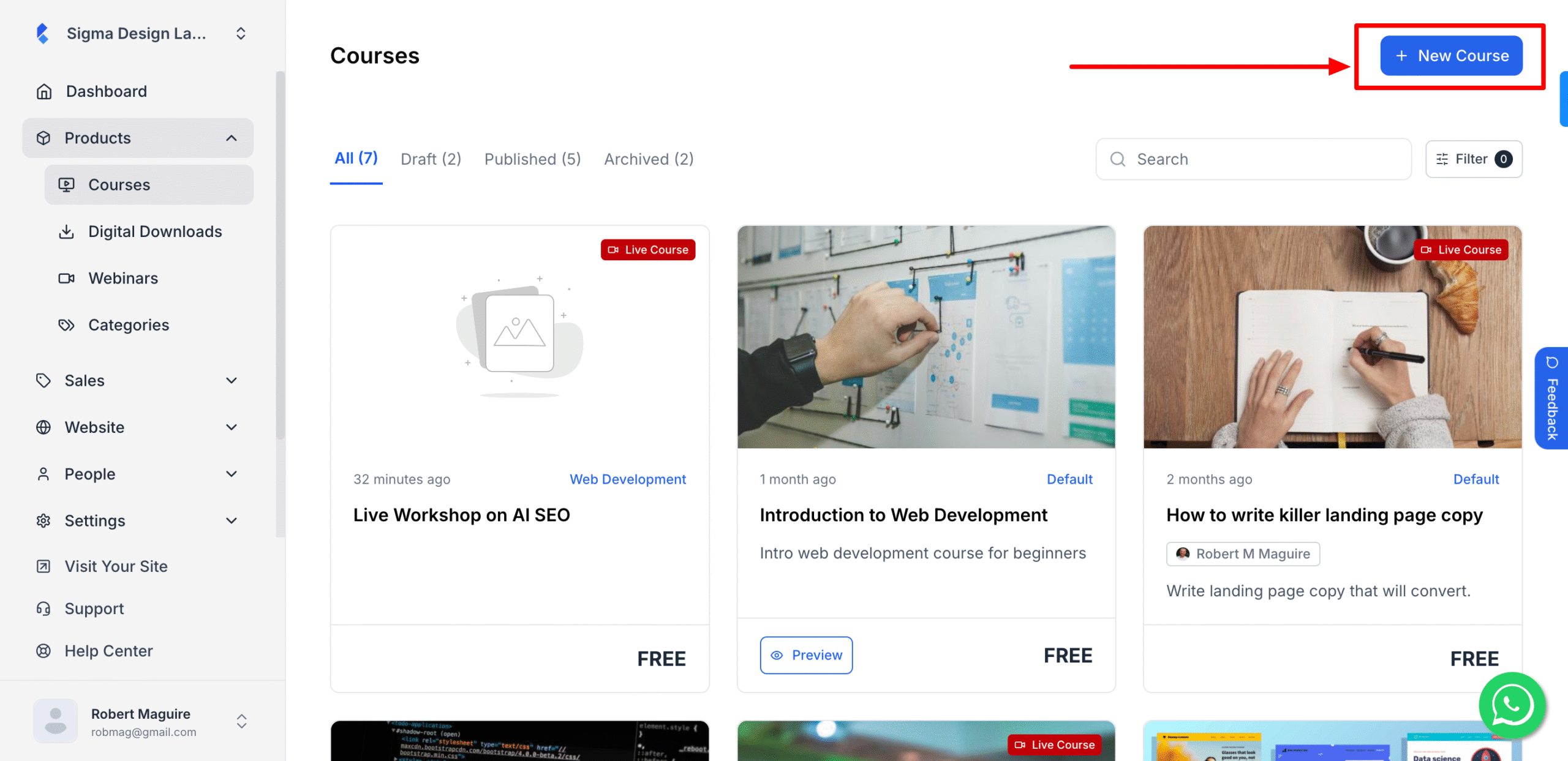 adding new course in Klasio