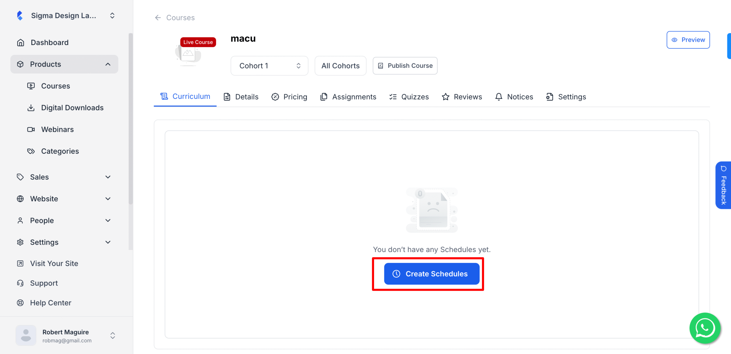 Create schedules