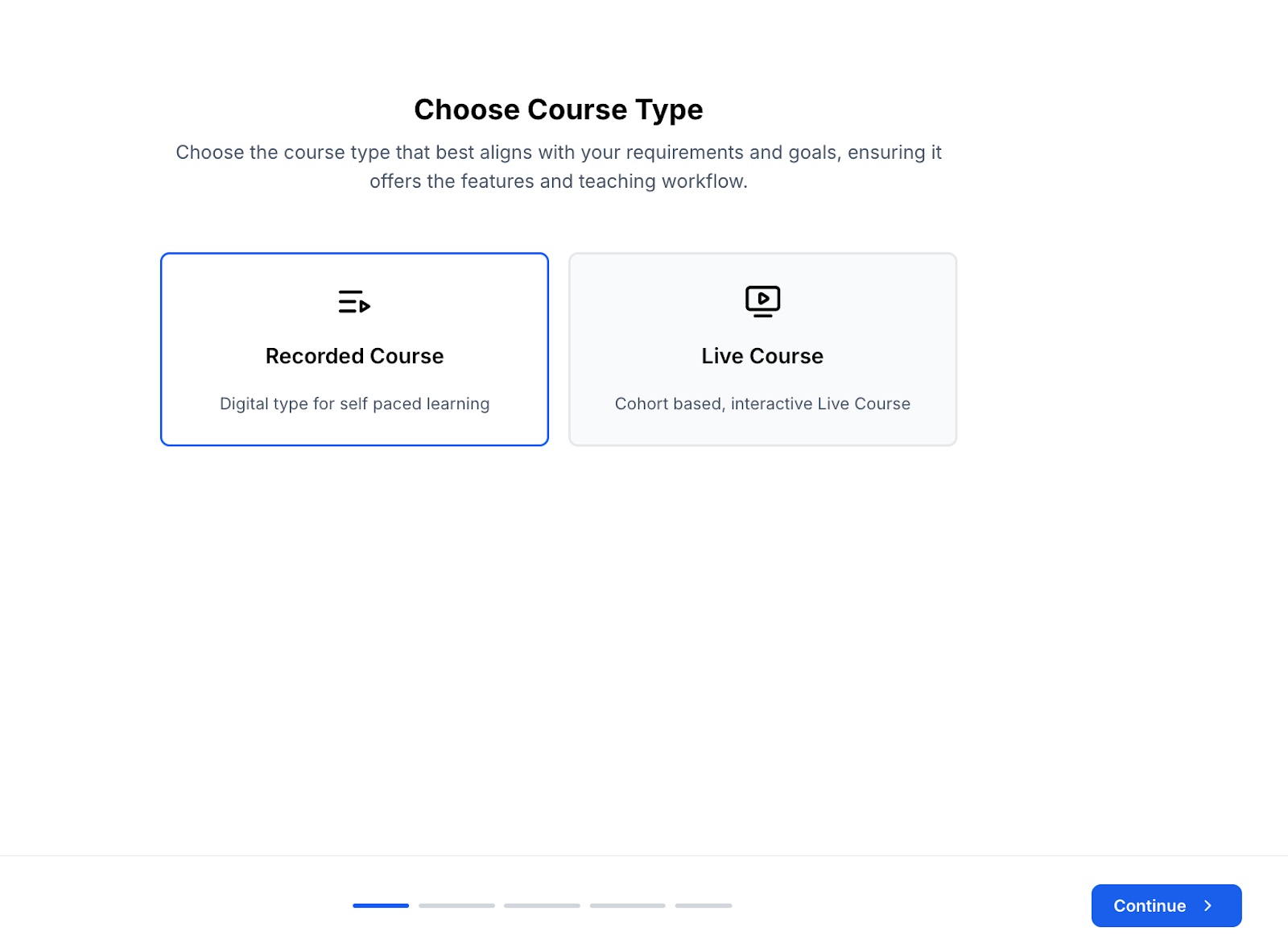 Choose course type
