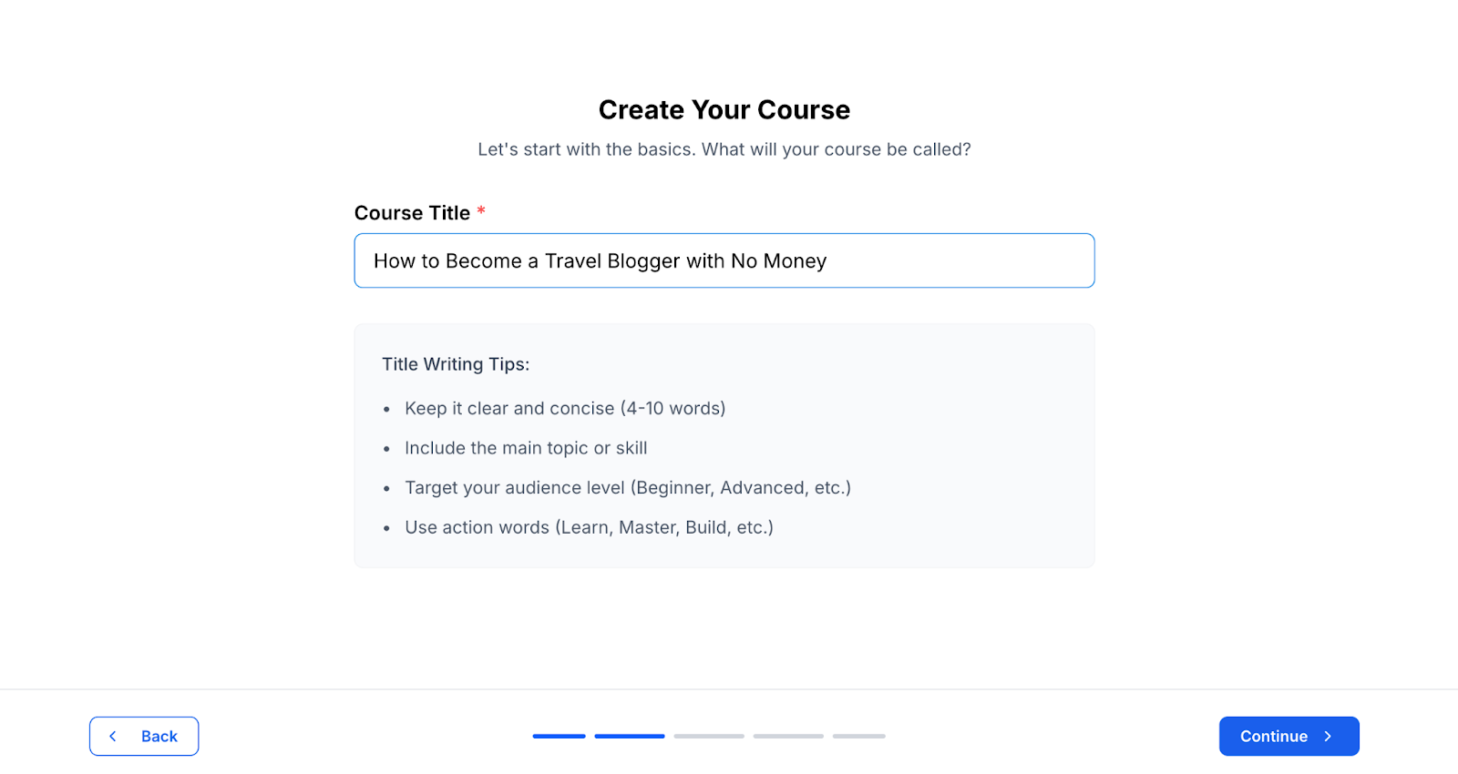 Name your course