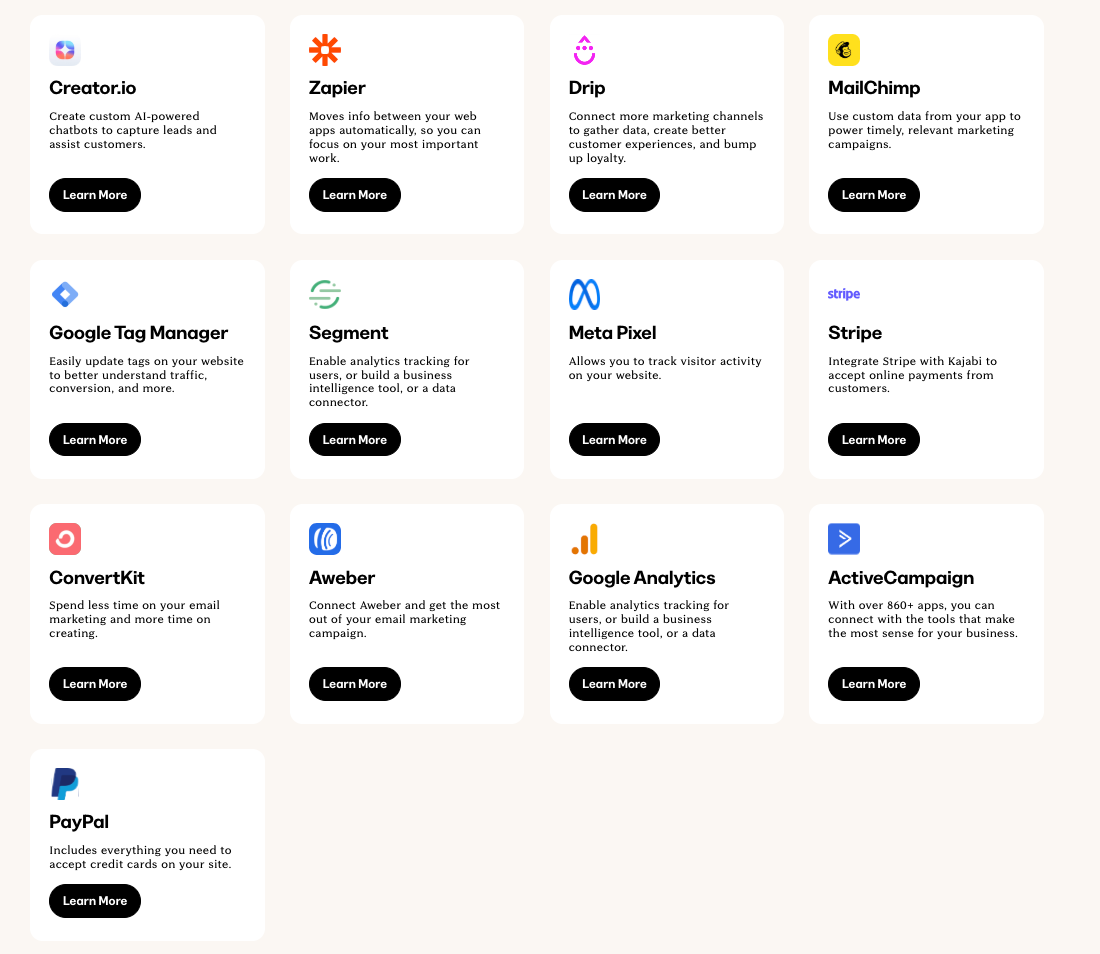 Kajabi integrations