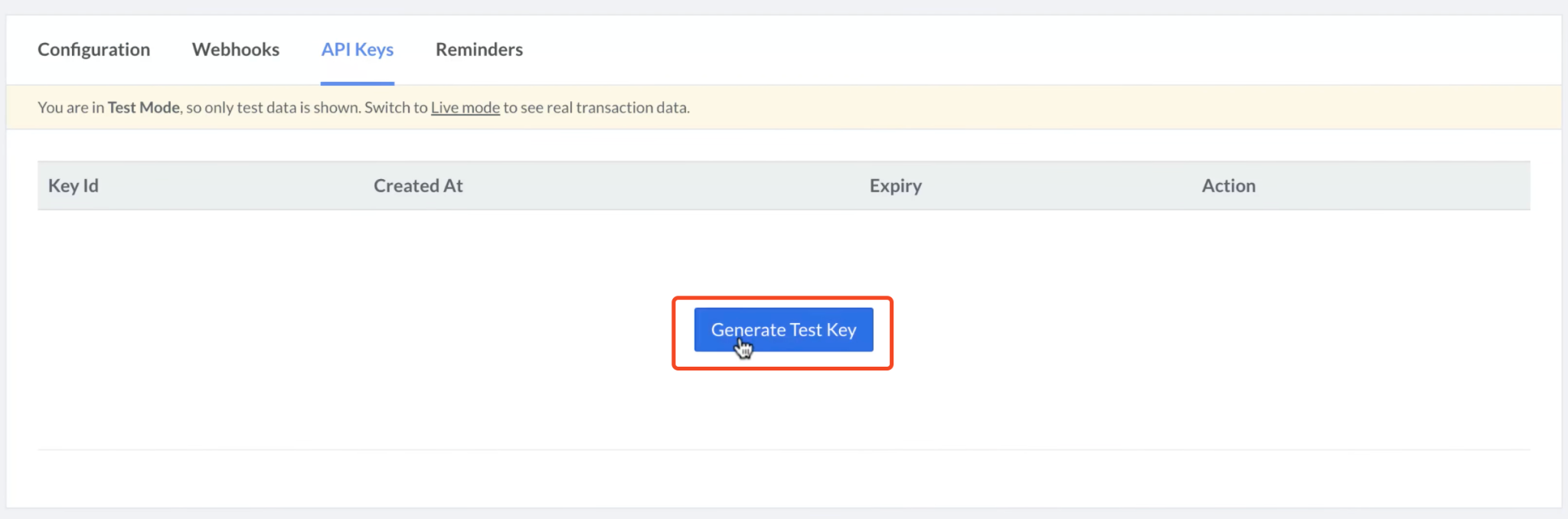Generate API key