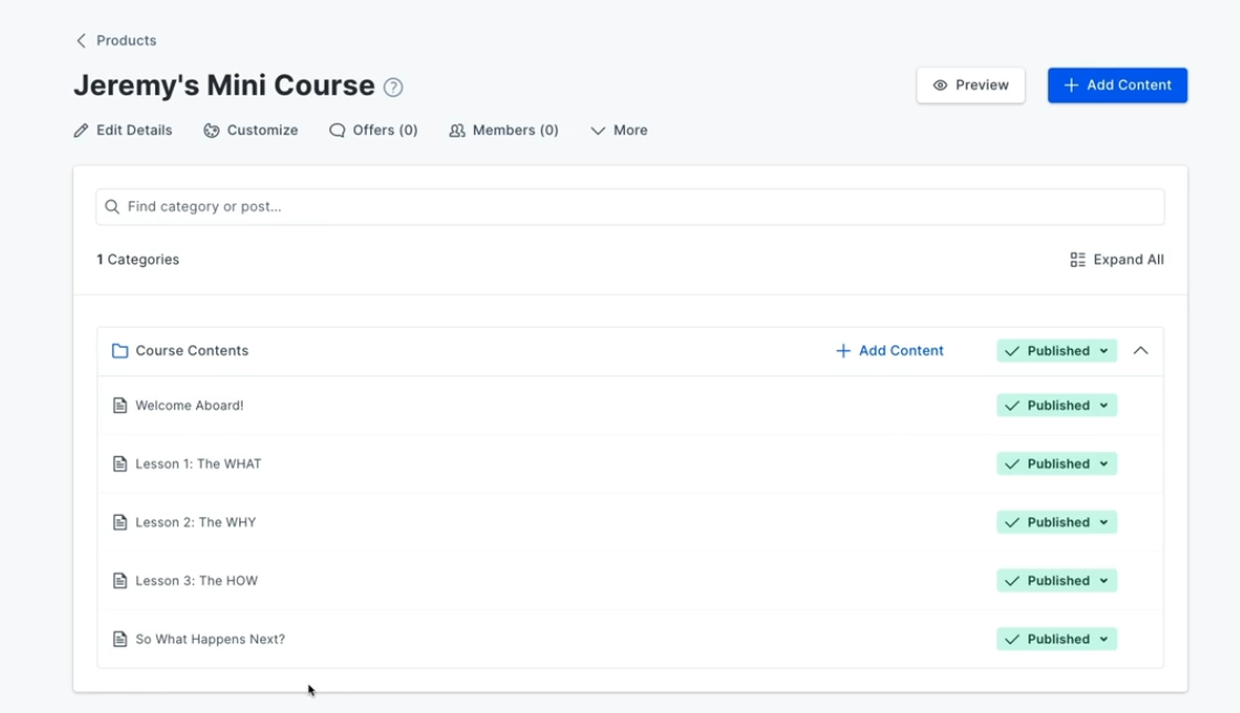 course creation